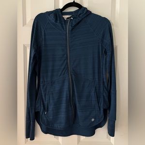 Athleta Pacifica Baja UPF Lightweight Hooded Jacket in blue Activewear Running